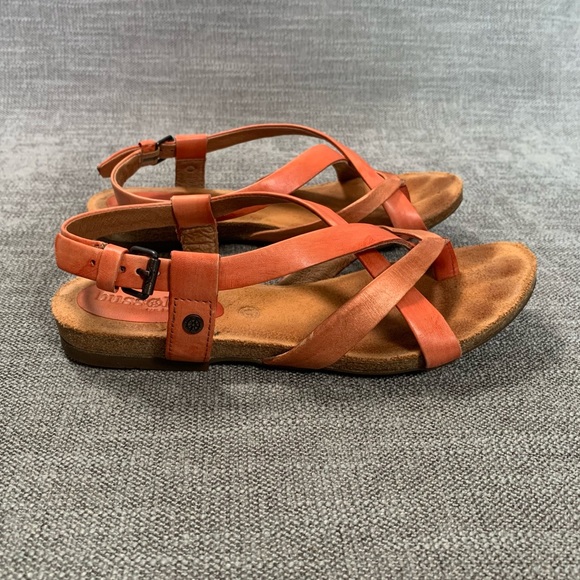 Bussola Maynila Leather Strappy Sandal Flip Flop Orange Womens 8.5 US EUR 39 - Picture 3 of 13